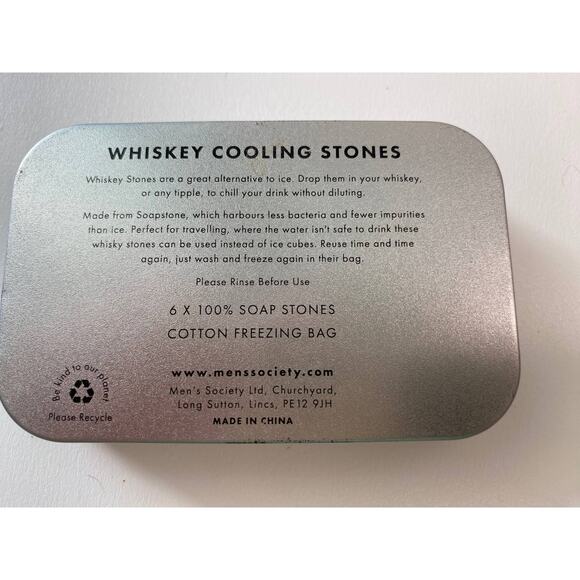 Whiskey cooling stones Mens Society, 6 soap stones and cotton freezing bag - Picture 4 of 4